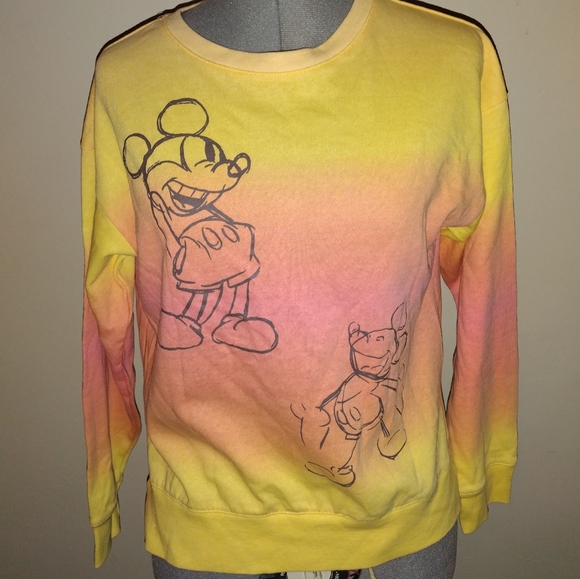 Mickey Mouse Orange Ombré Sweatshirt, Disney Mickey Ombre Tie Dye Sweatshirt - Picture 8 of 11